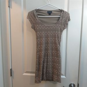 Seduction xs lace tan beige tight mini dress